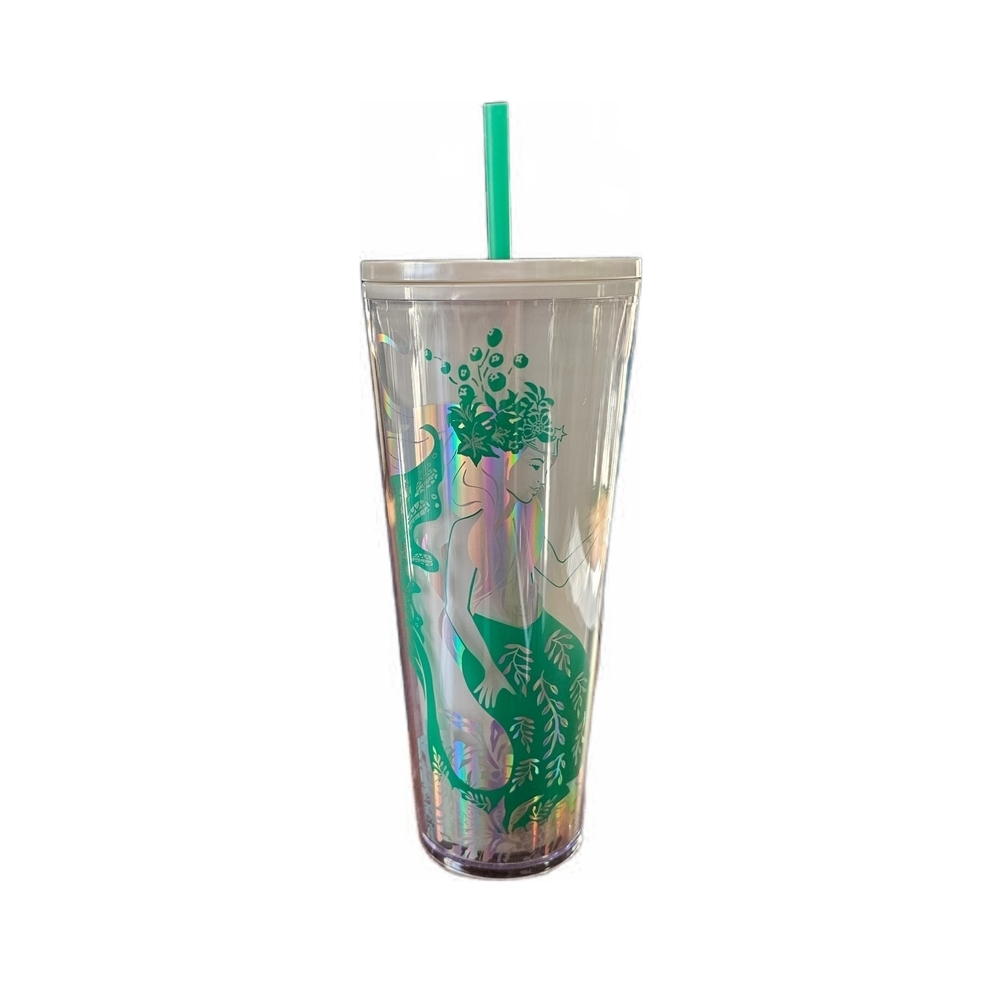 Starbucks 2022 Holiday Mermaid Iridescent Siren Cold Cup 24 oz Cold Tumbler
